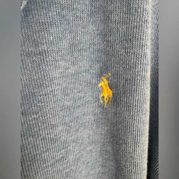 Polo Ralph Lauren Blue Full Zip Hoodie SweaterCotton KnitSize M